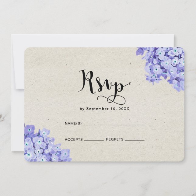 Invitation Joli Mariage Floral Rustique Rsvp (Devant)
