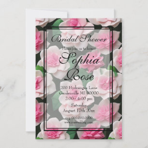 Invitation Joli motif fleuri rose boho