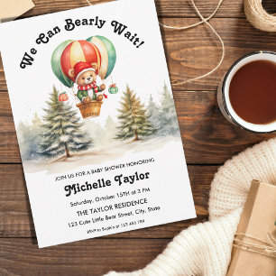 Invitation Joli Noël Bearly Wait Baby shower d'hiver