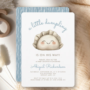 Invitation Joli petit Baby shower de garçon bleu Dumpling
