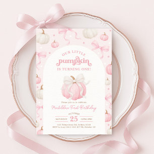 Invitation Joli Petit Citrouille Bow Girl Anniversaire