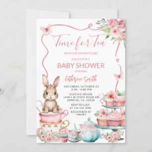 Invitation Joli Petit Lapin Rabbit Tea Party Baby shower