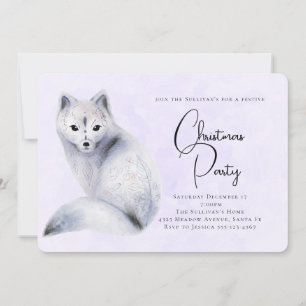 Invitation Joli renard nordique aux motifs floraux Noël