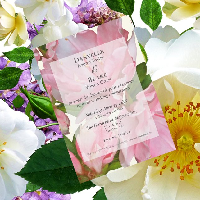 Invitation Joli rose ivoire Floral Moderne Mariage classique (Créateur téléchargé)