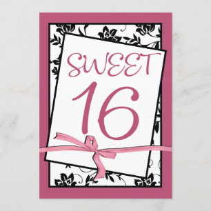 Invitation joli ruban rose doux 16