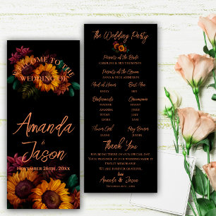 Invitation Joli Rustique Burnt Orange Floral Wedding Programm