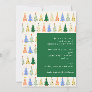 Invitation Joli sapin de Noël rouge vert fête de Noël