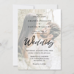 Invitation Joli Script Elegant Rustic 2 Mariage photo