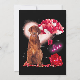 Invitation Joli Setter irlandais Balloon Heart Valentines Day