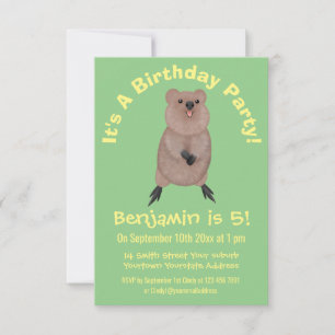 Invitation Joli sourire mignon dessin animé quokka