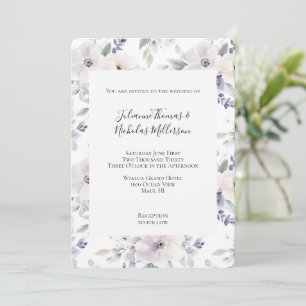 Invitation Joli violet Mariage de Lavande d'ivoire