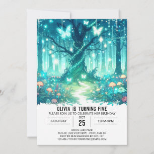 Invitation Joli Woodland moderne Digital Anniversaire