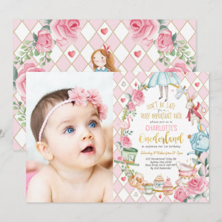 Invitation Jolie Alice au pays des merveilles 1er anniversair
