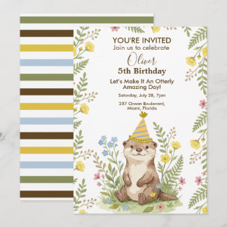 Invitation Jolie Anniversaire Personnalisé Fleur de Bois de L