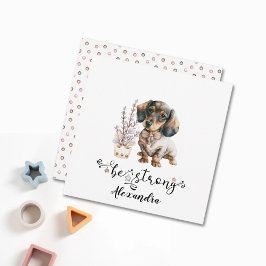 Invitation Jolie aquarelle dachshund être forte calligraphie