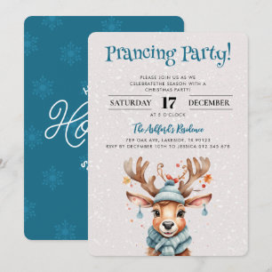 Invitation Jolie Aquarelle Reindeer Noël Fête