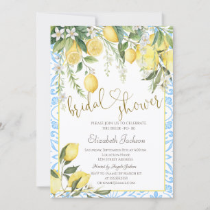 Invitation Jolie Baby Shower aux Citrons Fleuris pour la Mari