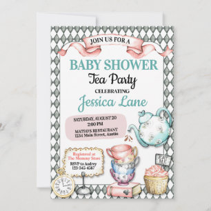 Invitation Jolie Baby Shower Thé Party