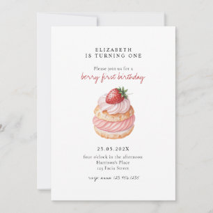 Invitation Jolie Baie Douce Rose Premier Anniversaire