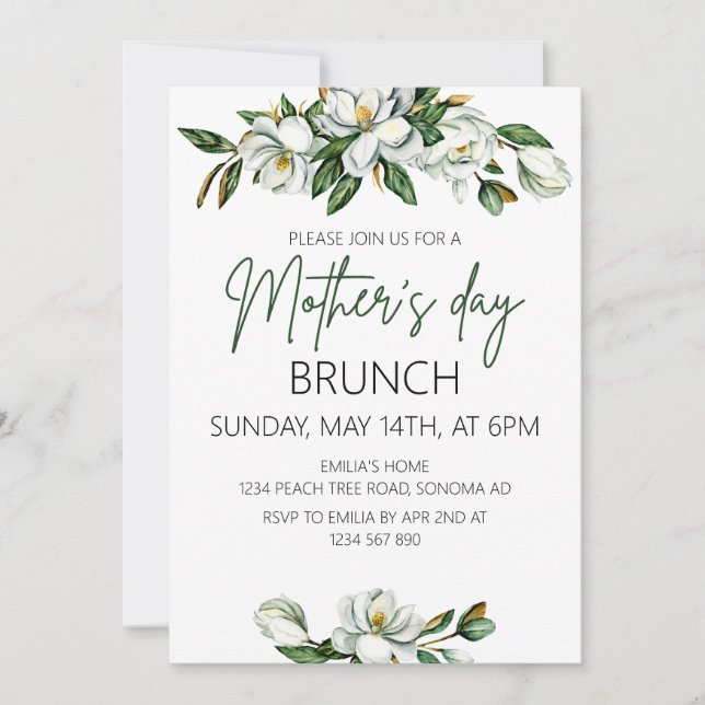 Invitation Jolie Bohème Fleur Mothers Day Brunch (Devant)