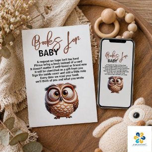 Invitation Jolie Caricature de Chouette Baby Shower Garçon