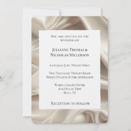 Invitation Jolie Champagne féminine Gold Faux Mariage satin