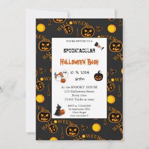 Invitation Jolie citrouille Boo fête d'Halloween