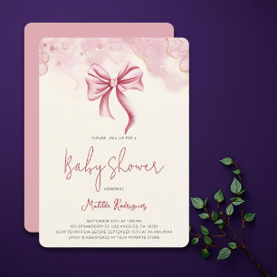 Invitation Jolie coquette cabot rose Baby shower fille