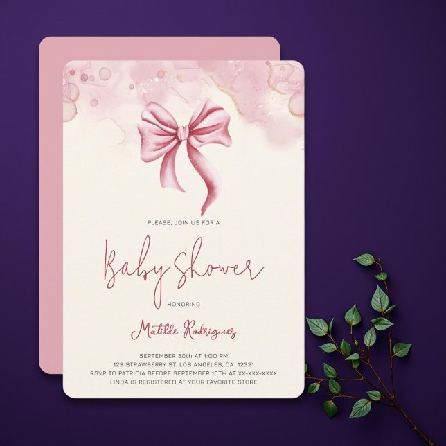 Invitation Jolie coquette cabot rose Baby shower fille (Créateur téléchargé)