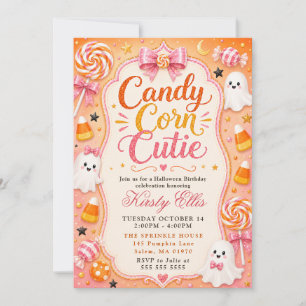 Invitation Jolie coupe de bonbons d'Halloween pour anniversai