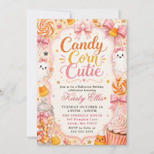Invitation Jolie coupe de bonbons d'Halloween pour anniversai