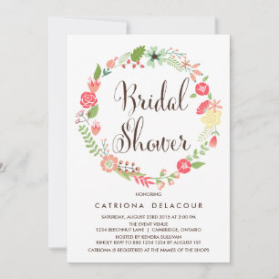 Invitation Jolie couronne Jardin de la nuptiale douche Invita