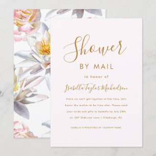 Invitation Jolie douche florale et Broussaillée par courrier