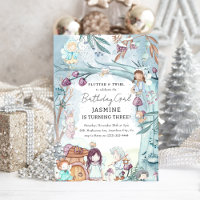Jolie Fée de la forêt hivernale Noël Fille Anniver