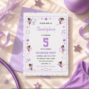 Invitation Jolie fête d'anniversaire de gymnastique rythmique