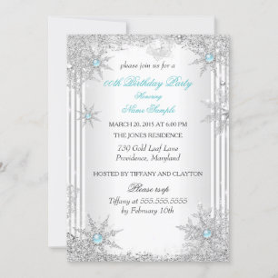 Invitation Jolie fête d'anniversaire de Noël hivernal sarcell