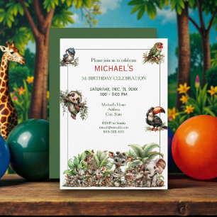 Invitation Jolie fête d'anniversaire de safari pour bébé Boho