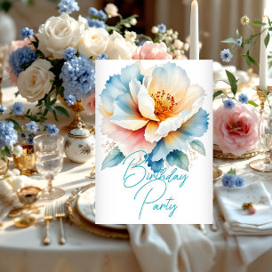 Invitation Jolie fête d'anniversaire Delicate Fleurs Roses Bl