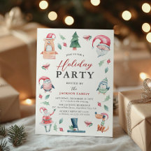 Jolie fête de Noël d'hiver aquarelle de vacances