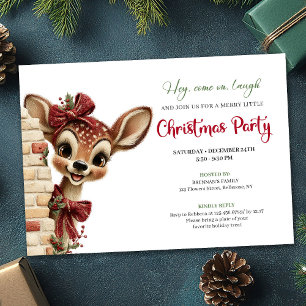 Invitation Jolie fête de Noël pour enfants avec bébé cerf