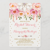 Jolie Fête des mariées Boho Dreamcatcher rose et o