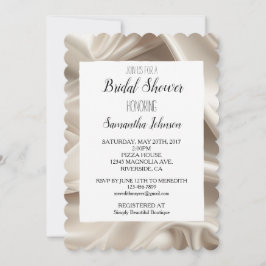 Invitation Jolie Fête des mariées Champagne Gold Faux Satin