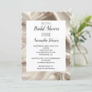 Invitation Jolie Fête des mariées Champagne Gold Faux Satin