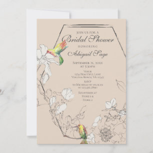Invitation Jolie Fête des mariées géométrique florale de coli