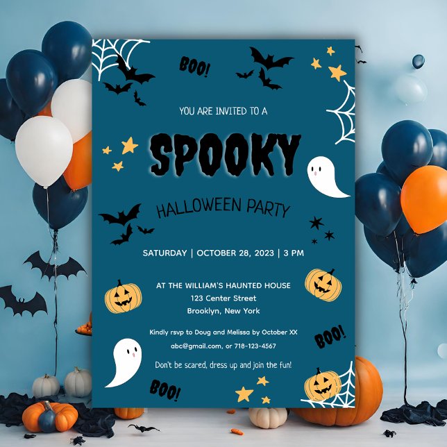 Invitation Jolie fête d'Halloween pour enfants Éffrayants (Créateur téléchargé)
