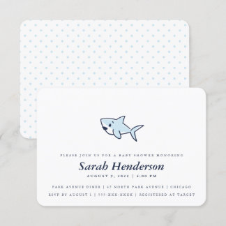 Invitation Jolie fille à la main Baby shower de requin garçon