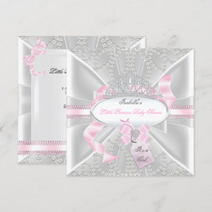 Invitation Jolie fille Baby shower Petite princesse Diamants 