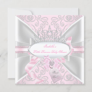 Invitation Jolie fille de Baby Shower Petite Princesse Diaman