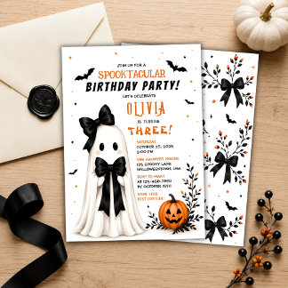 Invitation Jolie fille de fête d'anniversaire d'Halloween ave