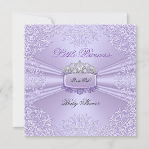 Invitation Jolie Fille de Fête de Naissance Princesse Diadème